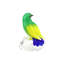 Oiseau en verre de Murano sur base transparente