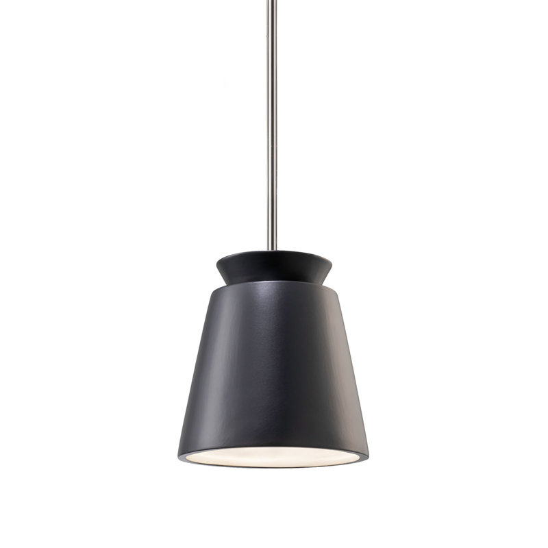 Luminaire suspendu en forme de dôme à 1 lumière Radiance, Chrome poli, Noir mat carbone, Incandescente (non incluse)