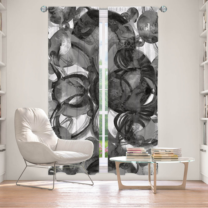 Room Darkening Curtain Pair, Black, 20" W x 61" L