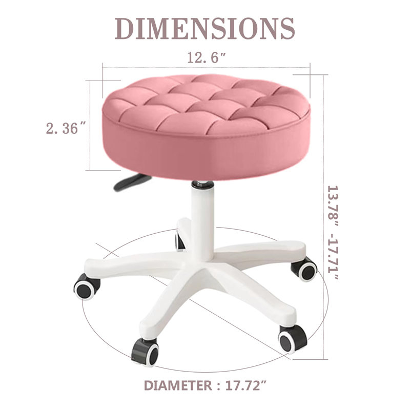 Tabouret à roulettes, Rose