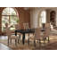 Cet ensemble de table de salle à manger moderne 5 pièces comprend une table rectangulaire en bois avec une feuille de papillon et 4 chaises Parsons en tissu beige clair, lin blanc-1417894841-1417894840