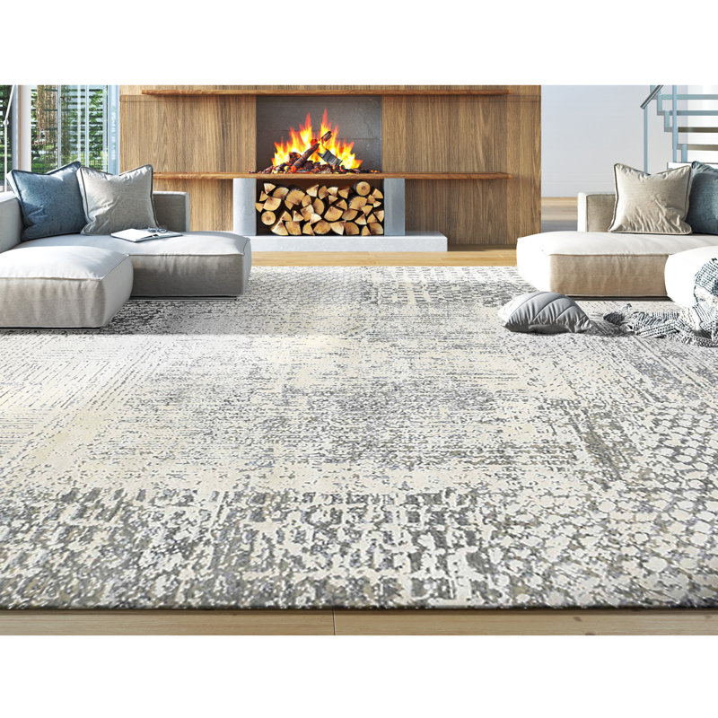 Canterbury Hand Woven Silk and Wool Area Rug, Rectangle 9' x 12'