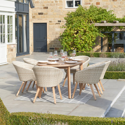 Cambrai 6 - Person Acacia Oval Patio Dining Set