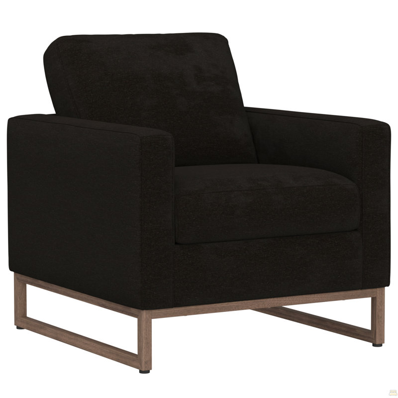 Chaise d'appoint noire avec pieds en métal