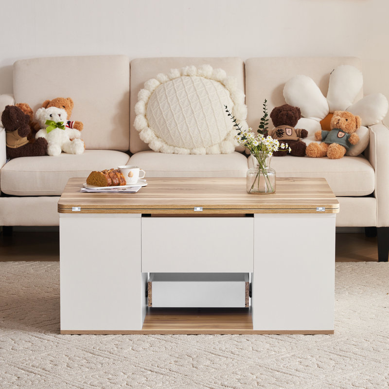 Lift Top Coffee Table with Storage, Brown
