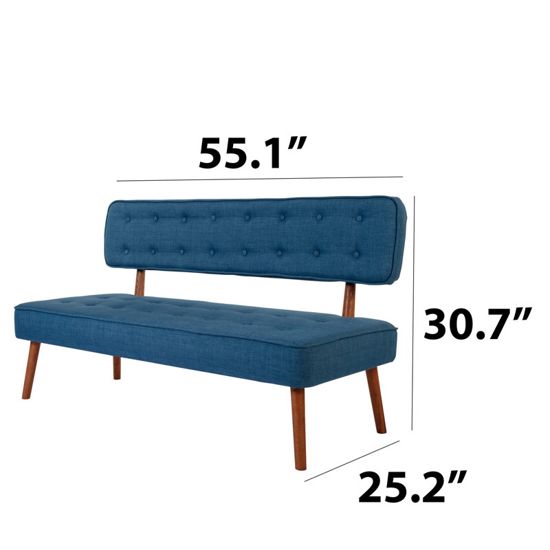 Banc rembourré en polyester, Bleu nuit