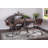 Hackett Teak Round Solid Wood Top Metal Base Dining Table