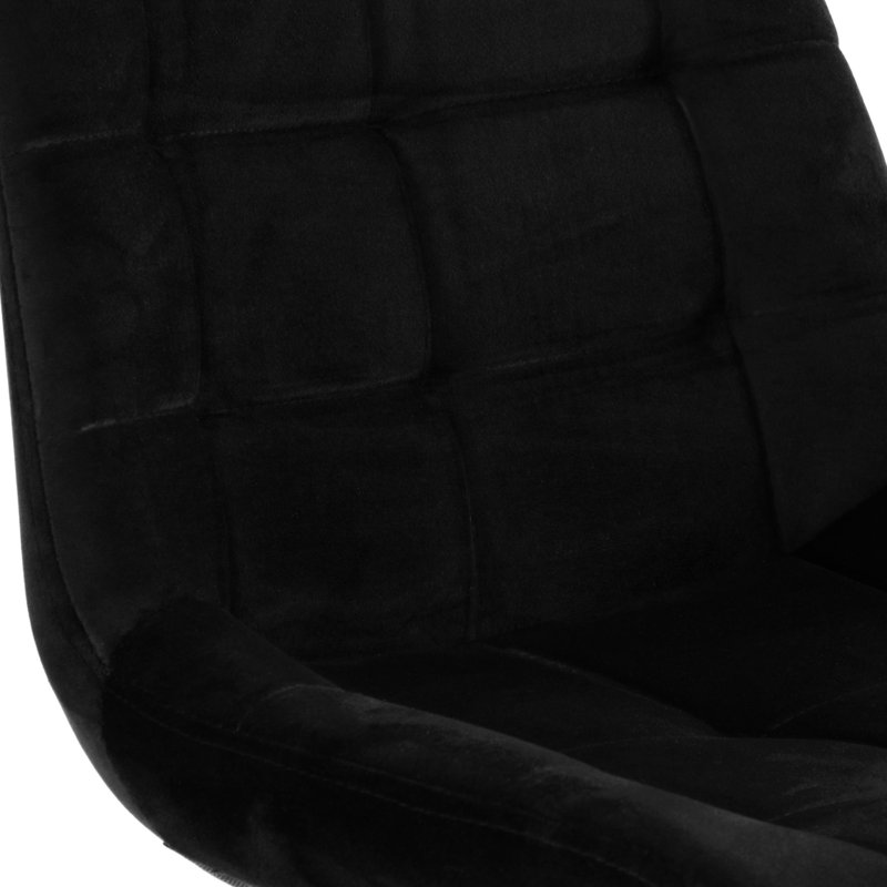 Chaise d'appoint rembourrée en velours capitonné Stoker, Noir