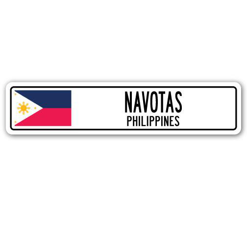 Panneau de signalisation en aluminium Navotas, Philippines, H 6 po x l 24 po x P 1 po