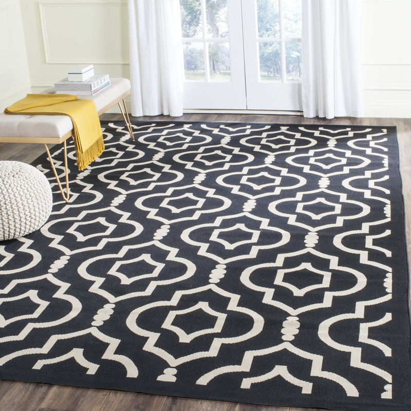 Mandel Geometric Hand Woven Indoor / Outdoor Area Rug, Rectangle 160 x 231 cm