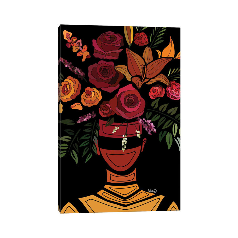 Sunset Flowers by Colored Afros Art - Wrapped Canvas Print, 20.32 cm H x 30.48 cm W