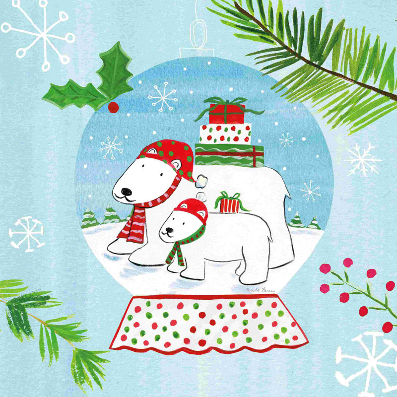 Boule à neige animaux II, H 12 po x l 12 po, Cadre simple argenté, Non