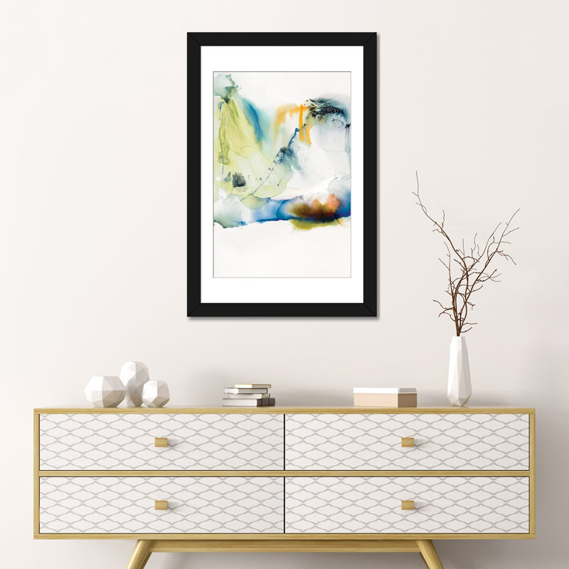 « abstract terrain i », reproduction d’impression sur toile tendue, H 32 po x l 24 po x P 1 po, Papier d'art encadré noir