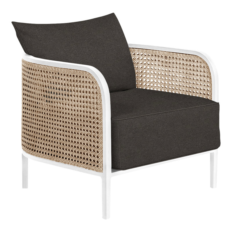 Outdoor Lounge Chair, No welt/Standard fill, Perigold Poros Sky, Black
