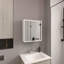 Pharmacie à miroir H 21,1 po x l 19,7 po, une porte avec quatre tablettes intérieures pour la salle de bain et la cuisine-1394579076