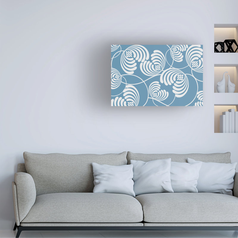 Art bolognaise «Bachelor» bleu, H 30 po x l 47 po