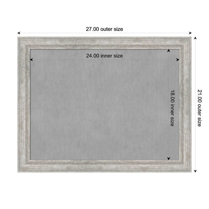 Tableau magnétique angulaire à cadre argenté, H 21 po x l 27 po