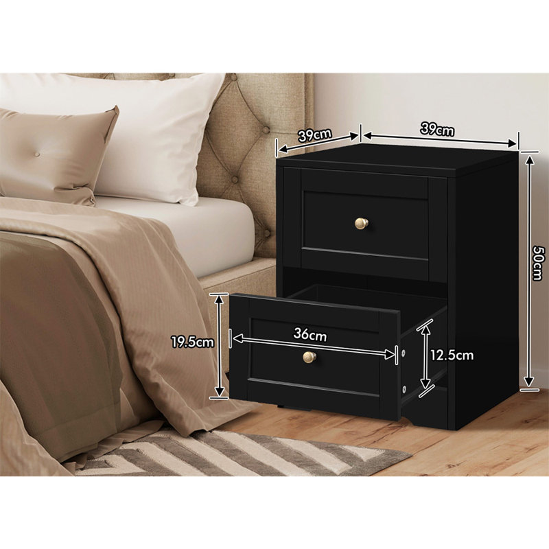 Hanneli 39cm W Manufactured Wood Bedside Table