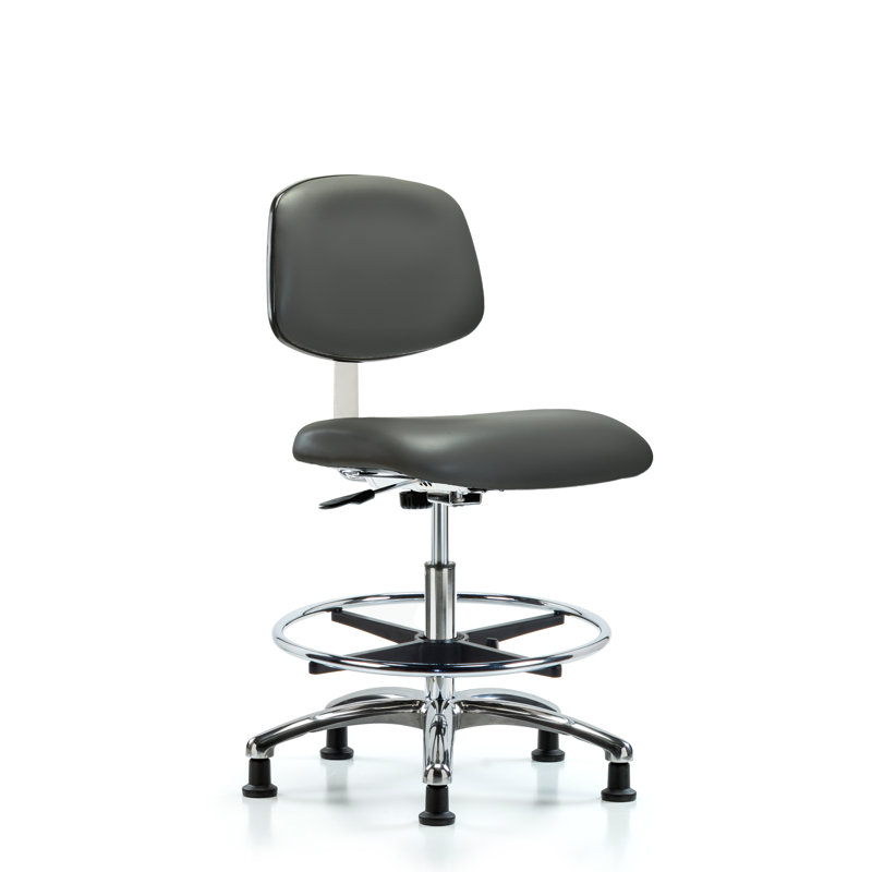 Medich Vinyl Task Chair, Gray, Glides