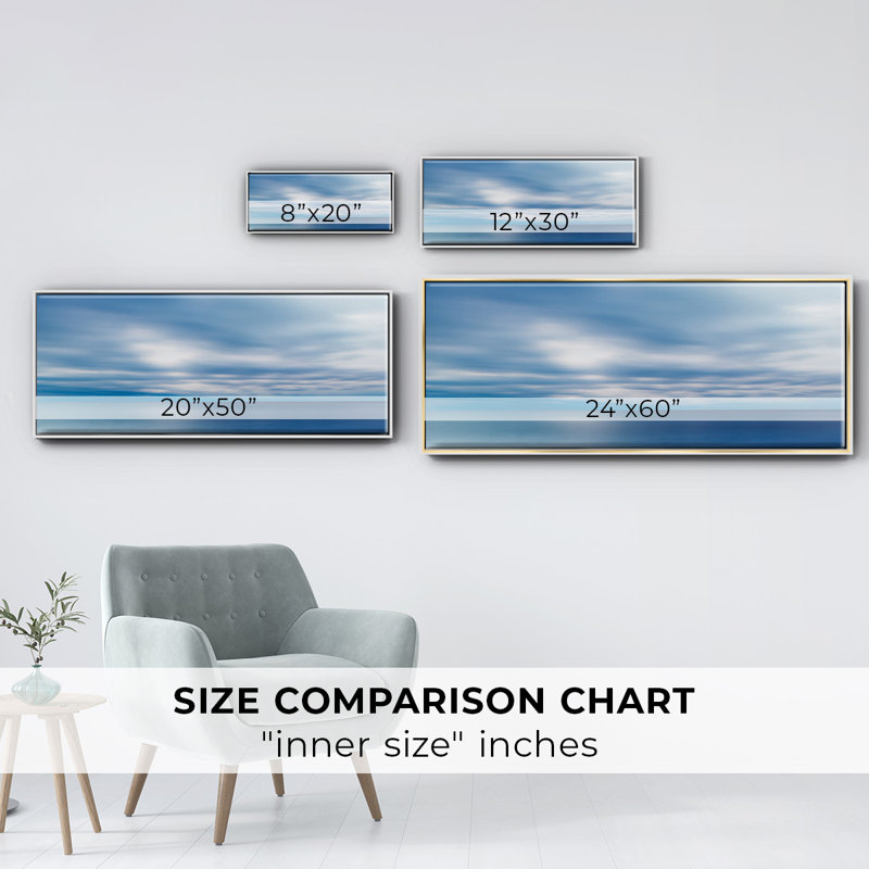 Forever Blue- Framed Canvas, 24" H x 60" W