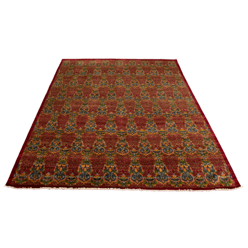 Tapis décoratif en laine de conception unique 11 pi 10 po x 15 pi 2 po Fahlman noué à la main New Age