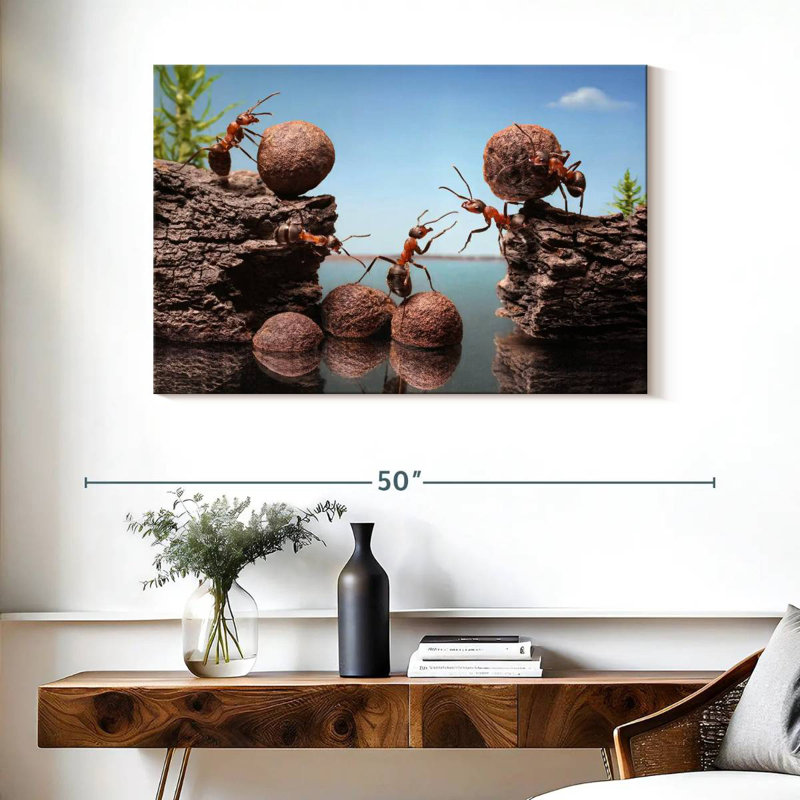 Brampt Ants Building Dam, 26" H x 39" W