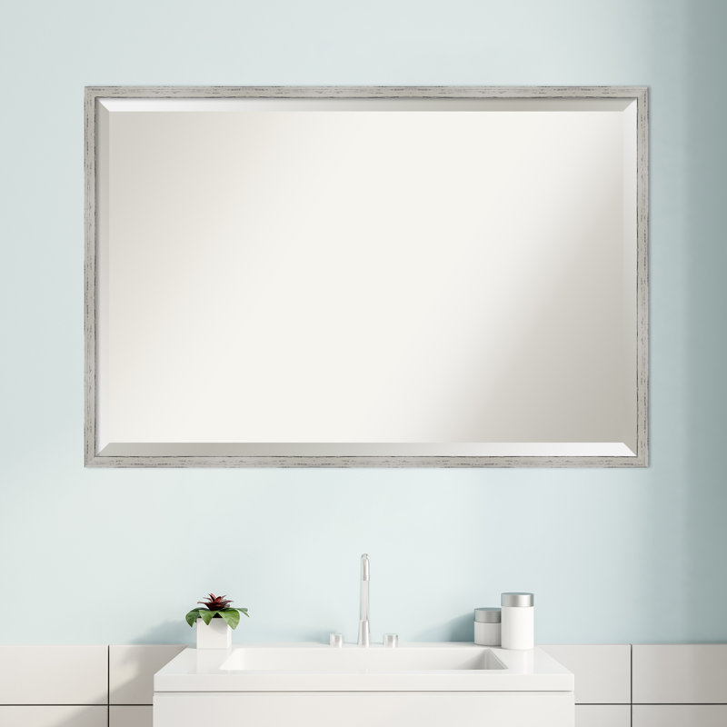 Swithun Wood Flat Wall Mirror, 37" x 25"