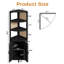Bibliothèque de rangement 69 "H x 17,7" l en rotin et bois avec portes, tablette d'angle à 3 niveaux avec armoire-672463298
