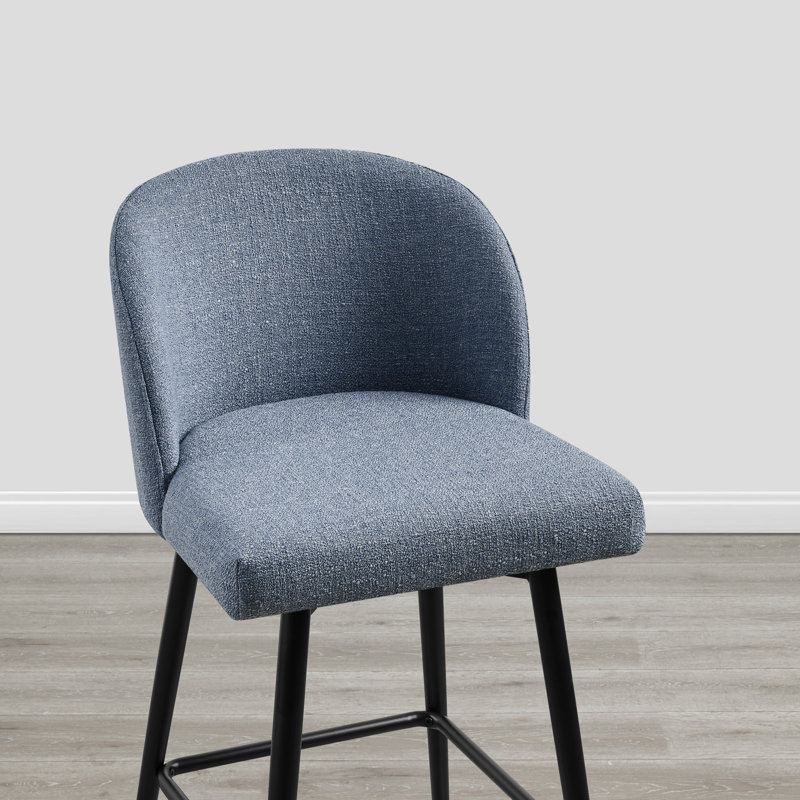 Tabouret de bar et de bar Benedit, Tabouret de comptoir (siège d'une hauteur de 27 p, Gris bleu, 2