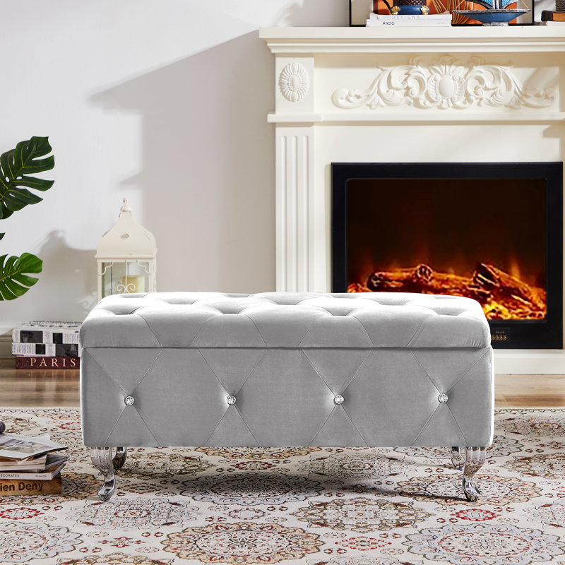 Repose-pieds Gabrielius, Velours gris