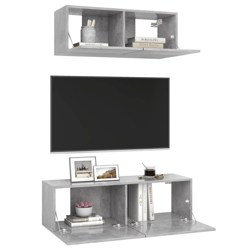 Meuble télé Aily, Gris béton