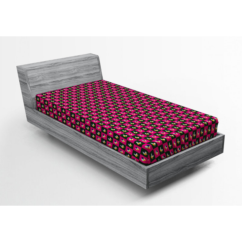 Microfiber Geometric Fitted Sheet, Twin Fitted Sheet
