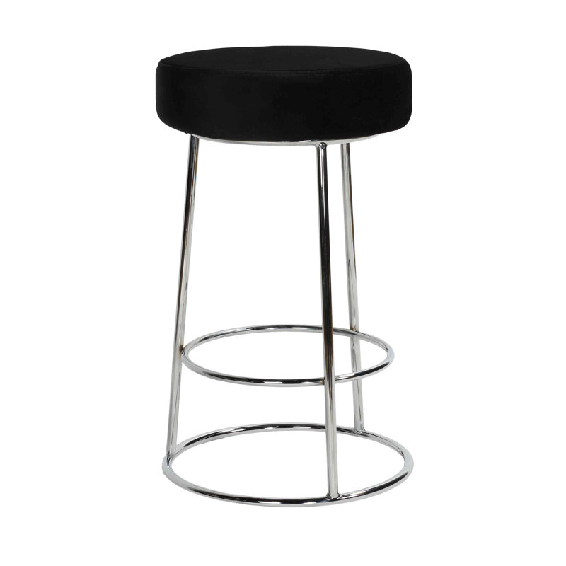 Holst Upholstered Counter Stool with Metal Frame, Black