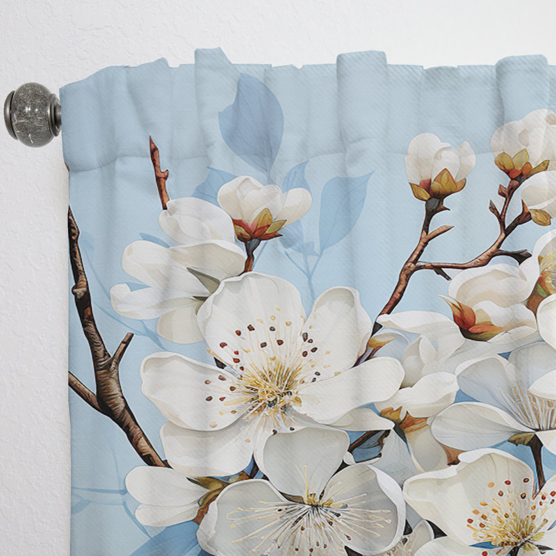 Gurleen Dogwood Field Pointillism Collage VI - Traditional Curtain - Velvet Room Darkening - 1 Panel, 52" W x 95" L