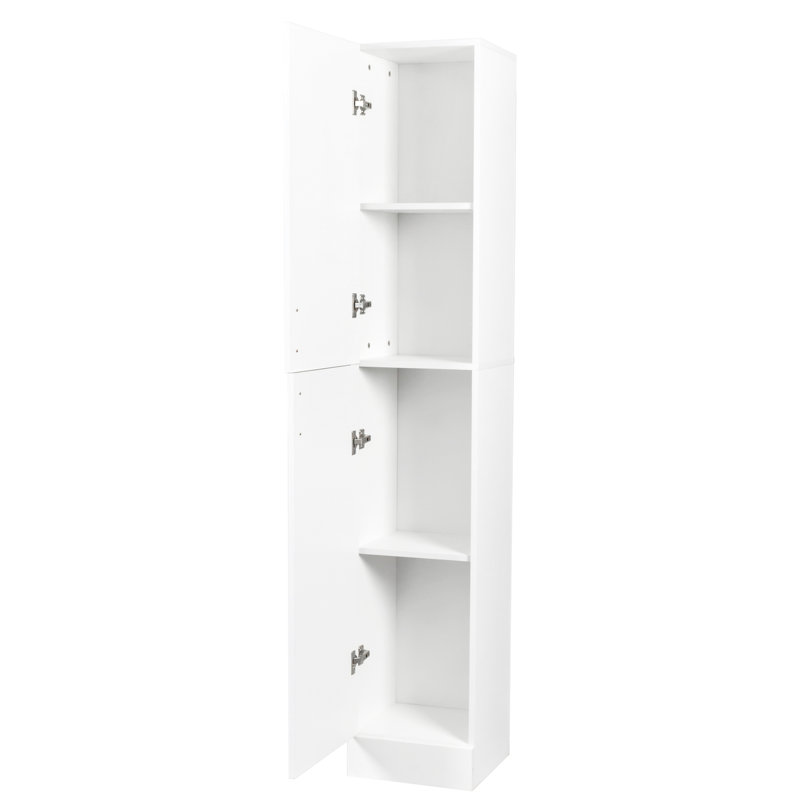 Armoire autoportante avec tablettes réglables et deux portes pour la cuisine, la salle à manger, blanc