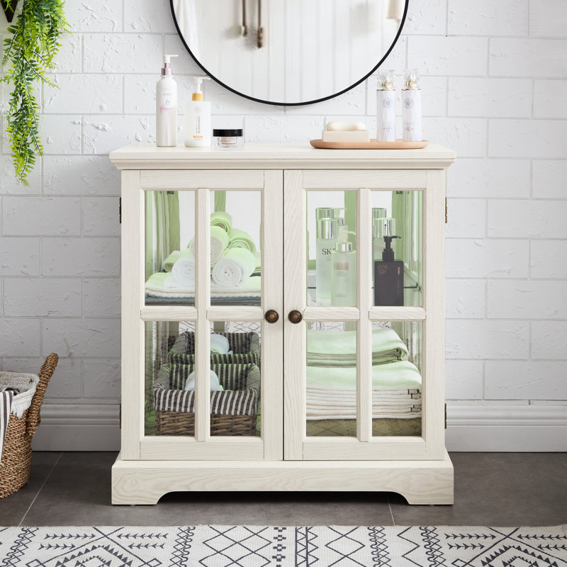 Elegant Display Unit, White Finish, Vintage Metal Handle, Adjustable Shelves Led Showcase Cabinet, Retro Design, Construction,