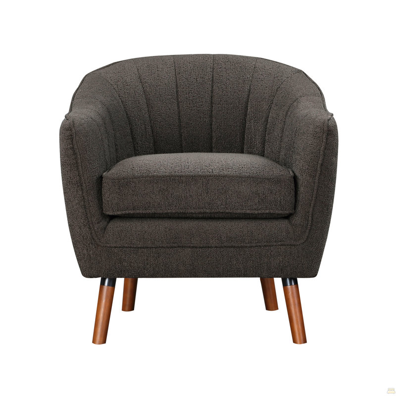 Chaise d'appoint Mid-Century moderne en chenille de couleur charbon anthracite 1pc, Gris foncé