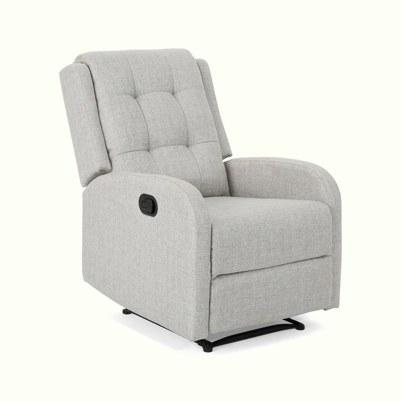 Sydenham Tufted Manual and Handle Recliner, Beige Linen