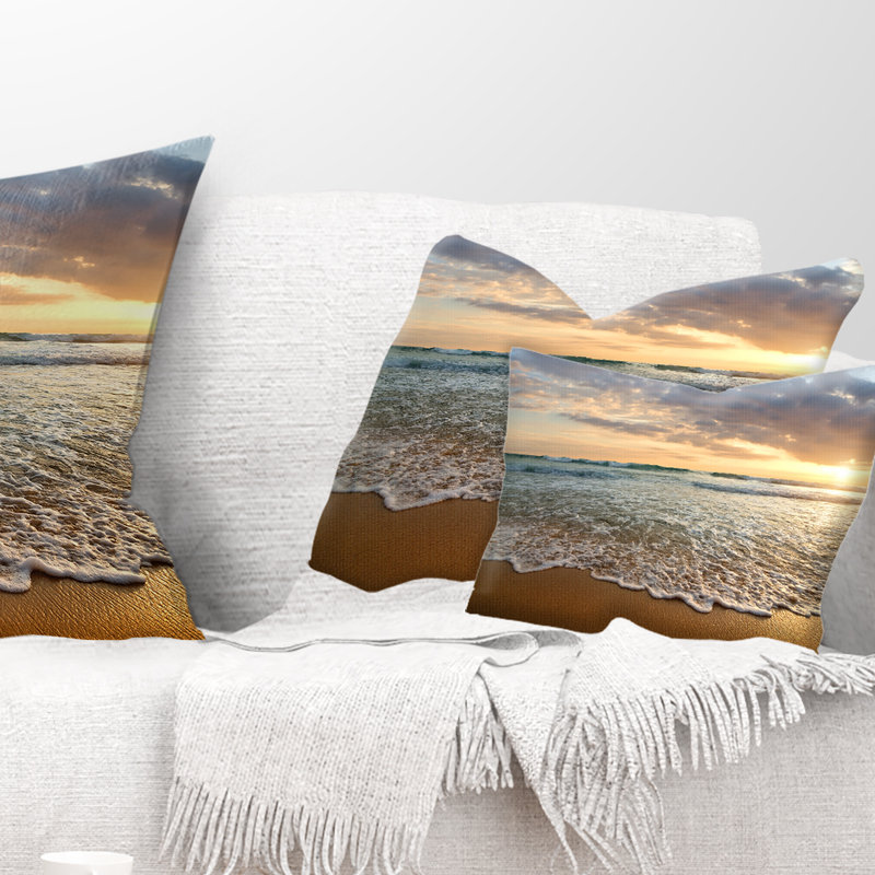 Coussin coucher de soleil en nuage vif, Rectangle 12" x 20"