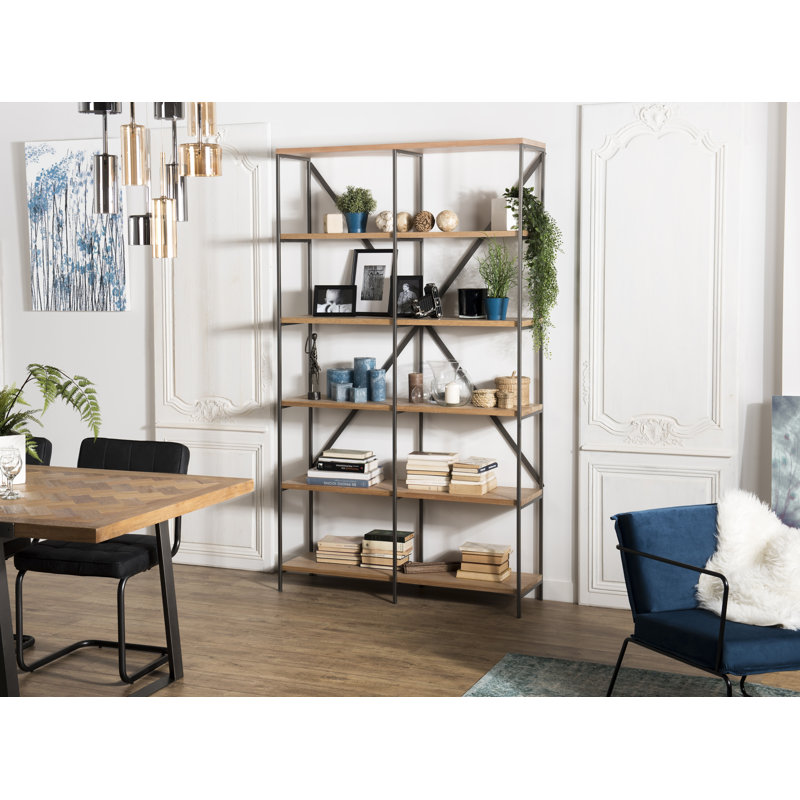 Aylin 210 cm H x 120 cm W Steel Etagere Bookcase