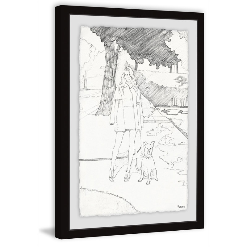 «Waiting at the Park», reproduction sur papier encadrée, H 12 po x l 8 po x P 1,5 po