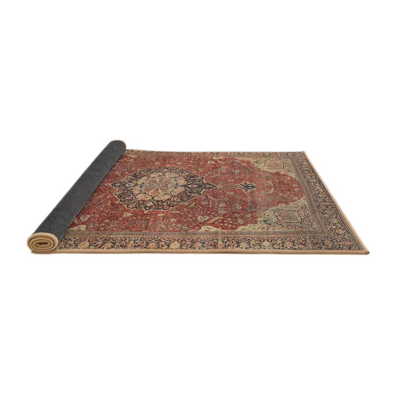Tapis traditionnel brun / noir / orange Danyale, Rectangle 5 pi x 7 pi