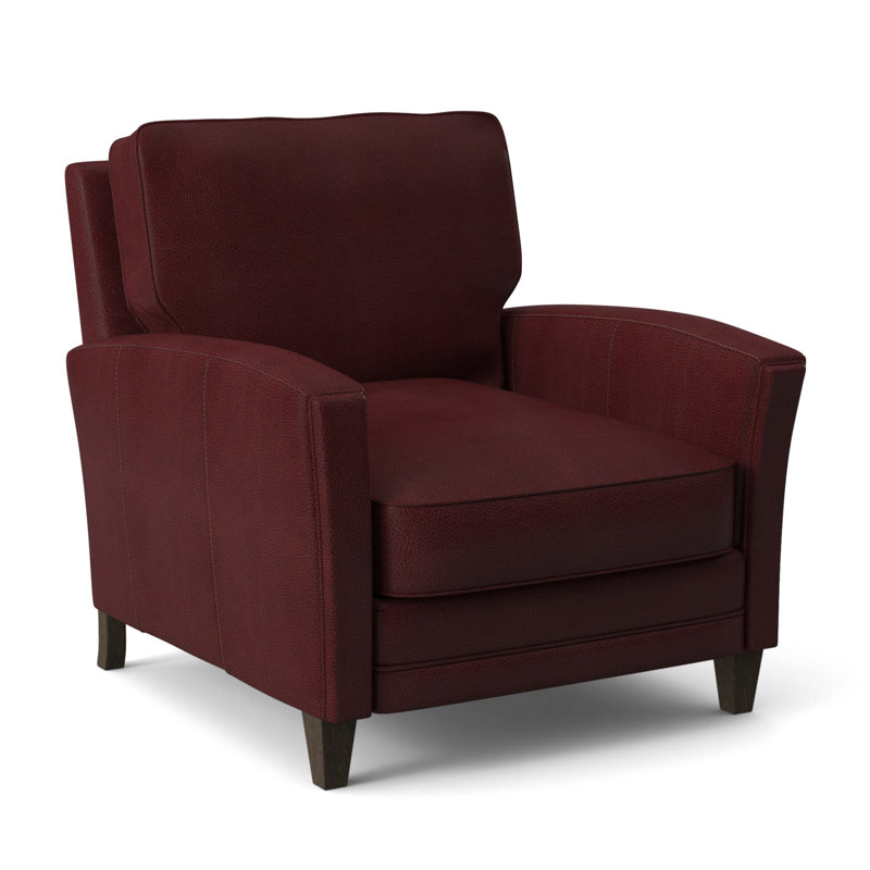 Zion Armchair, Cobblestone, Outsider Raven Genuine Leather