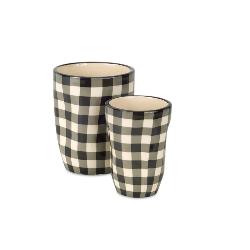 Ensemble de six pots à fleurs ronds beige de 1,66234 oz Dolomite