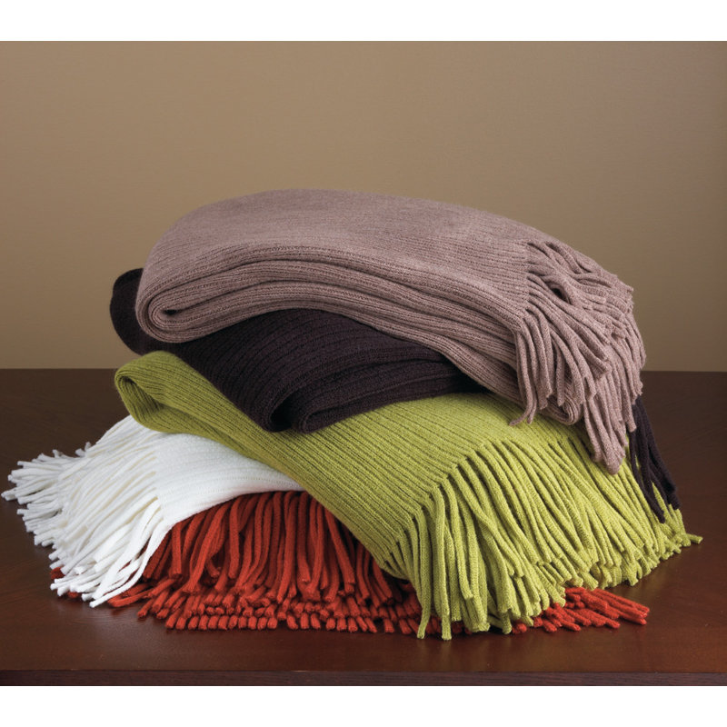 Knitted Throw Blanket, Lime