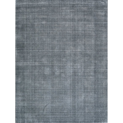 Exquisite Rugs Serenity Handmade Handloomed Nylon/ Bamboo Silk Black Area Rug