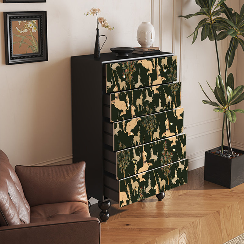 Armoire de rangement en bois de noyer avec tiroirs lisses