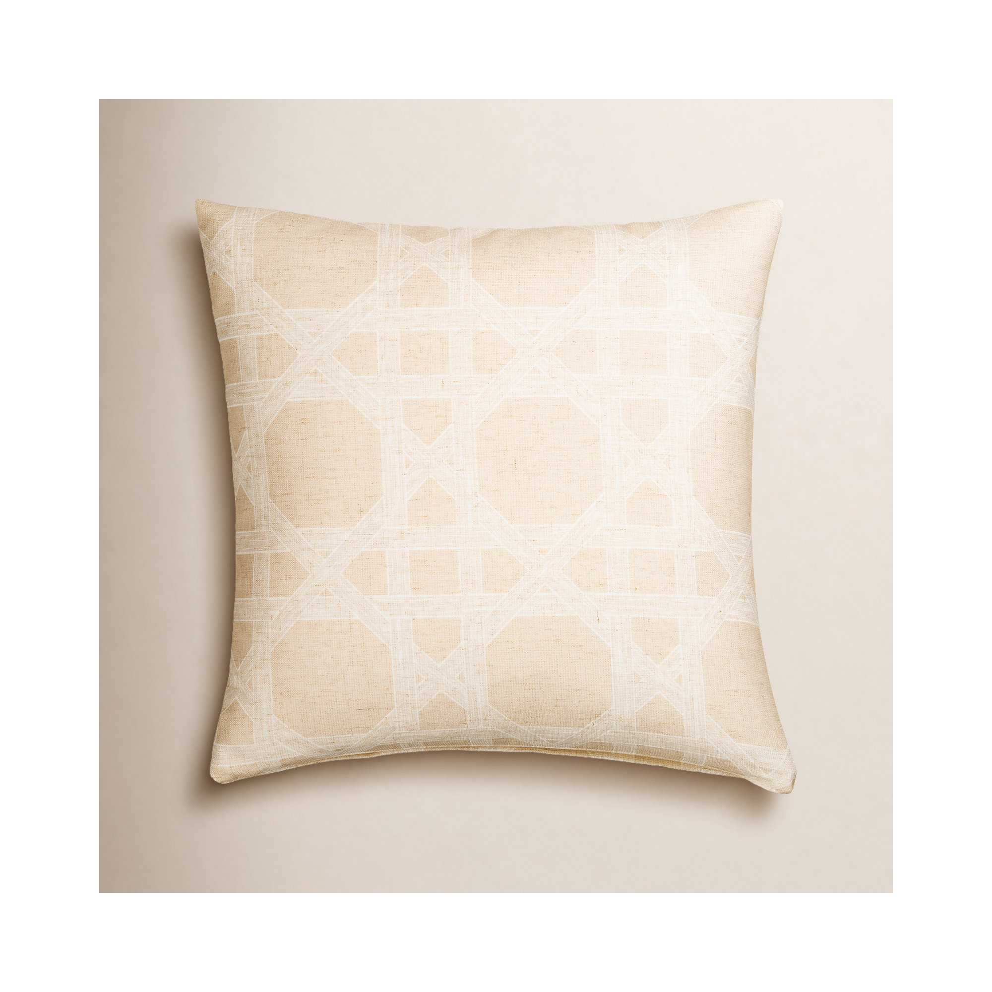 Big Basket Almond  Throw Pillow, Square 20", Polyester