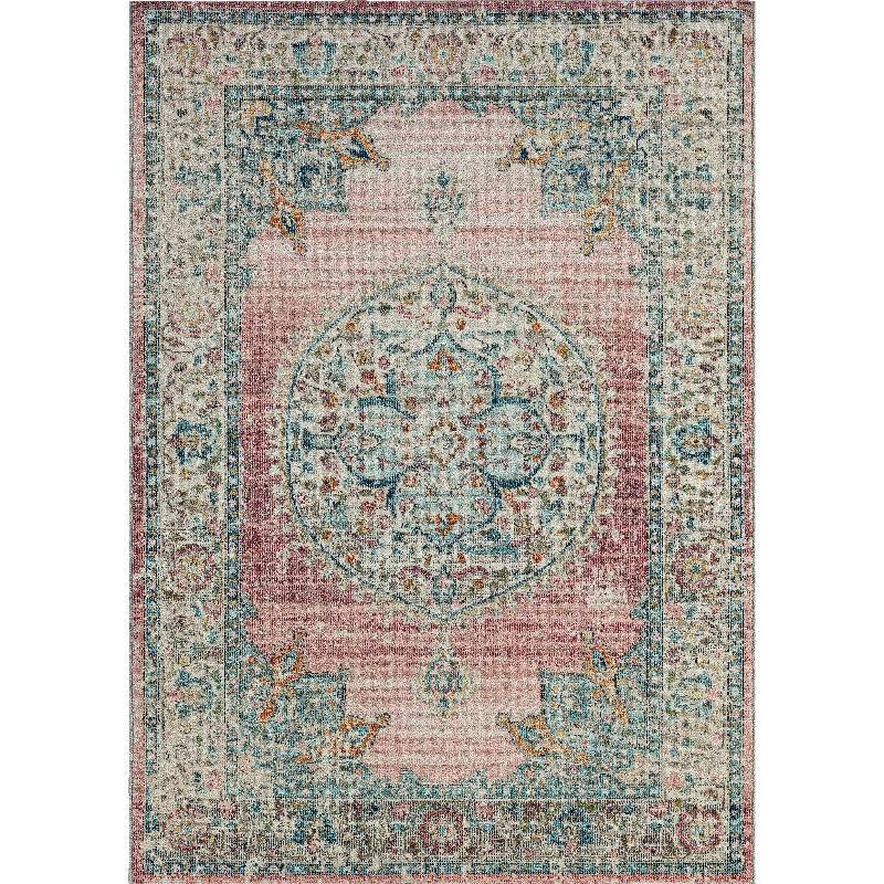 Kemp Power Loom Pink Rug, Rectangle 140 x 200cm