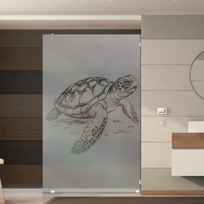 Panneau de douche fixe en verre 39-1 / 2 po x H 75 po au design élégant, Gauche, Gelé